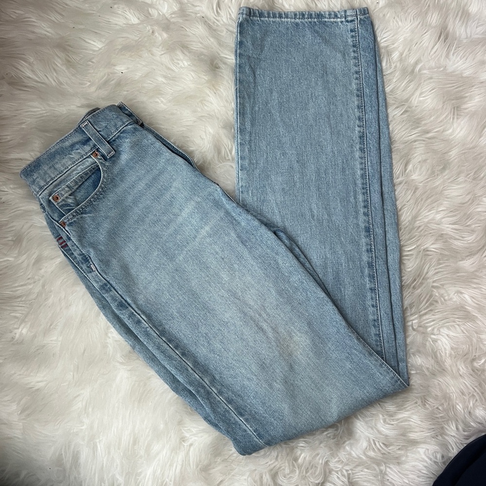 BDG High Rise Straight Leg Light Blue Denim Jeans